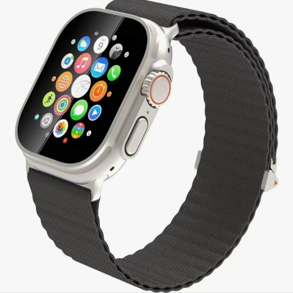 Grey Nylon Sport Loop Band Compatible with Apple Watch Band